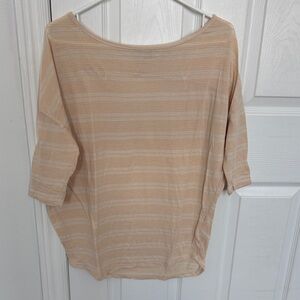 Women’s Cream Striped Boatneck Top